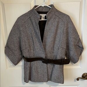 Vertigo Paris Brown and White Wool Blend Jacket